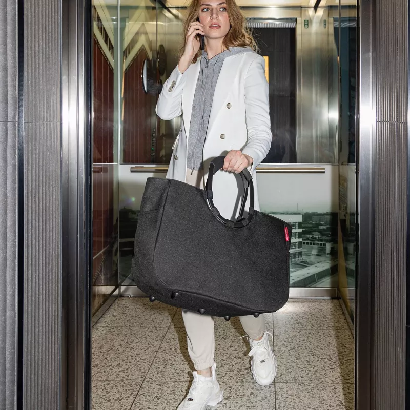 Borsa per la spesa Reisenthel Loopshopper L nero 25L manici in alluminio
