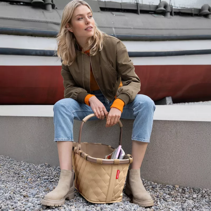 Borsa per la spesa Reisenthel Carrybag Frame Rhombus ginger, telaio in alluminio, 22 l (BK6046)