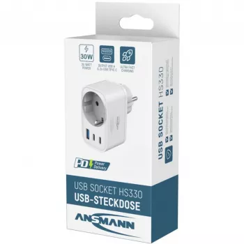 ANSMANN caricabatterie USB HS330 30W 2xUSB-C/USB/30W