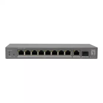 LevelOne switch PoE+ 8xGE PoE/1xGE/1xSFP 120W unmanaged plastica