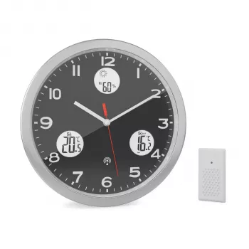 MEBUS 13149 orologio da parete radiocontrollato 30 cm alluminio movimento silenzioso