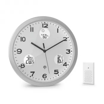 MEBUS 13150 orologio da parete radiocontrollato 30 cm alluminio