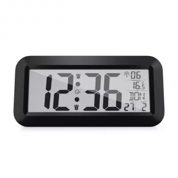 MEBUS 14116 orologio da parete radiocontrollato con grande display LCD, nero