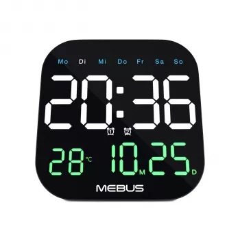 Mebus 19855 orologio da parete radiocontrollato analogico orologio da tavolo 18,5 cm nero