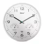 MEBUS 52841 orologio da parete radiocontrollato, cornice nera, quadrante bianco, 30 cm