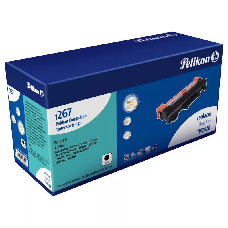 Pelikan Cartuccia toner compatibile per Brother TN-2420, Nero, 3.000 pagine