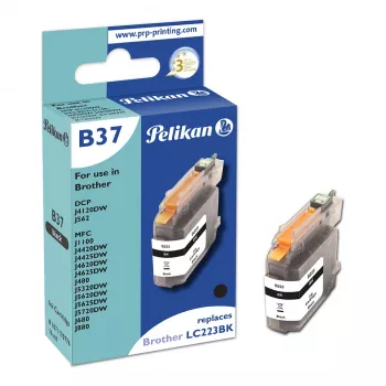 Pelikan B37 Cartuccia d'inchiostro compatibile per Brother LC-223BK, Nero, 600 pagine