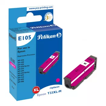 Pelikan E105 cartuccia d'inchiostro compatibile magenta alta resa (XL) per Epson XP-530/540/630/635/640/645/710/830/900 - 1 confezione
