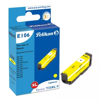 Pelikan E106 cartuccia d'inchiostro compatibile giallo alta resa (XL) per Epson XP-530/540/630/635/640/645/710/830/900 - confezione da 1