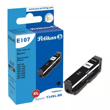Pelikan E107 cartuccia d'inchiostro compatibile nero alta resa (XL) per Epson Expression Photo XP-55/XP-750/XP-760/XP-850/XP-860/XP-950/XP-960 (sostituisce Epson 27XL) - 1 confezione