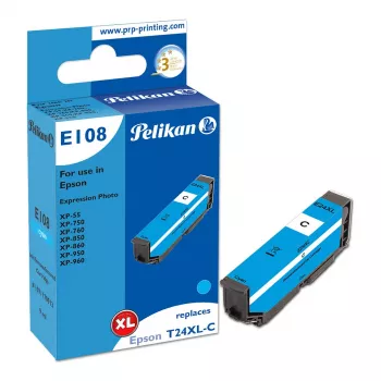 Pelikan E108 cartuccia d'inchiostro compatibile ciano alta resa (XL) per Epson Expression Photo XP-55/XP-750/XP-760/XP-850/XP-860/XP-950/XP-960 - confezione da 1