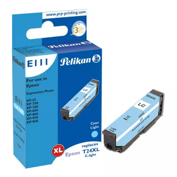 Pelikan E111 cartuccia d'inchiostro compatibile ciano chiaro alta resa (XL) per Epson Expression Photo XP-55/XP-750/XP-760/XP-850/XP-950/XP-960 - confezione da 1