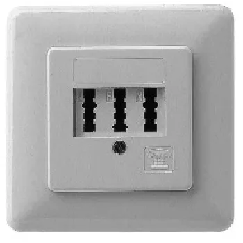 ZE-KOM presa tripla TAE: TAE 2 x 6/6 NF/F da incasso, bianco puro