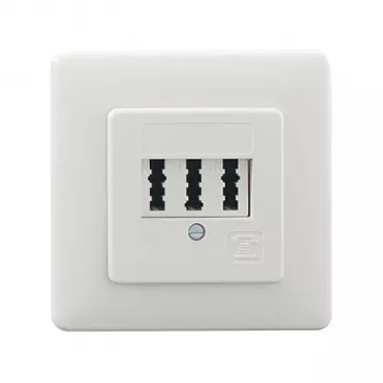 Rutenbeck TAE 3x6 NFN presa telefonica da incasso bianco puro