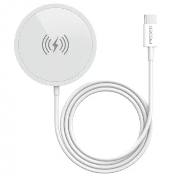 PEDEA Wireless Magnetic Charging Pad 15W - USB-C, argento/bianco