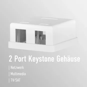 EFB Electronics scatola di connessione Keystone, 2 porte, da parete, bianco puro, contenitore vuoto