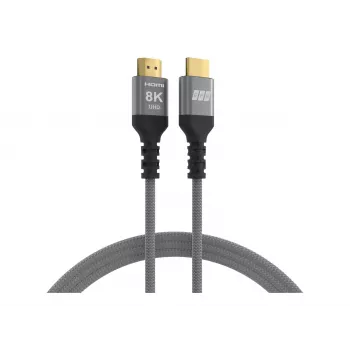 EFB Elektronik cavo HDMI 2.1 Ultra High-Speed 5m 8K60Hz 48Gbit/s grigio intrecciato