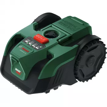 BOSCH VISIMOW18V-100 robot rasaerba (verde/nero, 1x batteria Li-Ion 4,0 Ah, 1x lama di ricambio, POWER FOR ALL ALLIANCE)