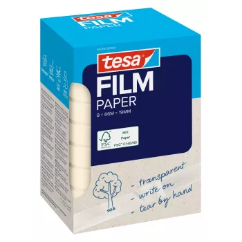 Tesa Nastro adesivo di carta 8 rotoli trasparente scrivibile scatola pieghevole (59216-00000-00)