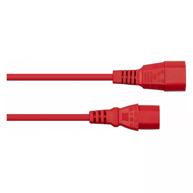 Kabelmeister Cavo di prolunga di alimentazione C14 a C13 rosso 2m 0,75mm²