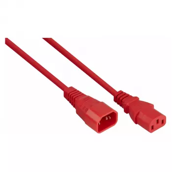 Kabelmeister Cavo di prolunga di alimentazione C14 a C13 rosso 2m 0,75mm²