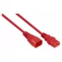 Kabelmeister Cavo di prolunga di alimentazione C14 a C13 rosso 2m 0,75mm²