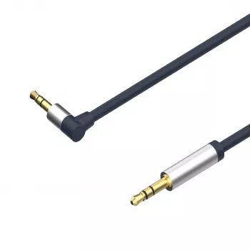 ShiverPeaks Cavo audio jack 3,5mm, angolare/dritto 0,7m - nero