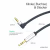 ShiverPeaks Cavo audio jack 3,5mm, angolare/dritto 0,7m - nero