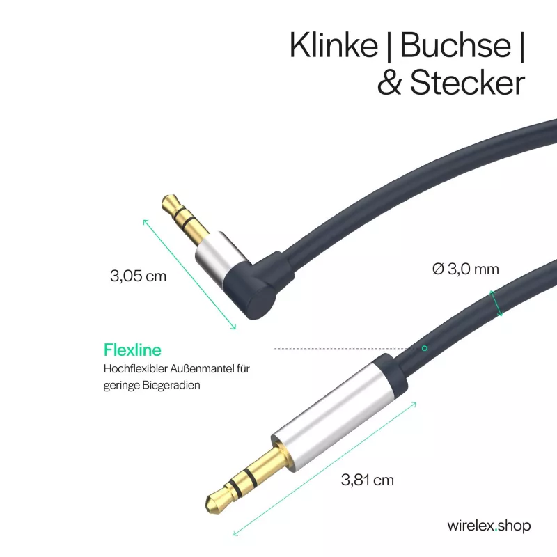 ShiverPeaks Cavo audio jack 3,5mm, angolare/dritto 0,7m - nero
