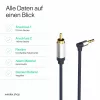 ShiverPeaks Flexline Cavo audio jack 3,5mm a 2x RCA, connettore angolare, 0,75m, nero