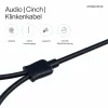 ShiverPeaks Flexline Cavo audio jack 3,5mm a 2x RCA, connettore angolare, 0,75m, nero