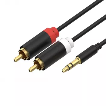 ShiverPeaks Cavo audio stereo 3,5mm jack a 2x RCA 1,5m placcato oro nero