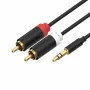 ShiverPeaks Cavo audio stereo 3,5mm jack a 2x RCA 1,5m placcato oro nero