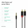 ShiverPeaks Cavo audio stereo 3,5mm jack a 2x RCA 1,5m placcato oro nero