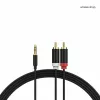 ShiverPeaks Cavo audio stereo 3,5mm jack a 2x RCA 1,5m placcato oro nero