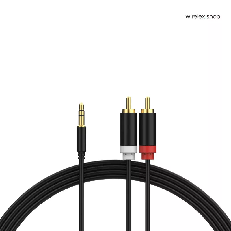 ShiverPeaks Cavo audio stereo 3,5mm jack a 2x RCA 1,5m placcato oro nero