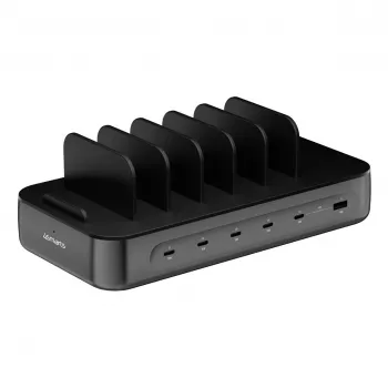 4smarts stazione di ricarica Team 100W 5C/1A con 6 cavi, nero