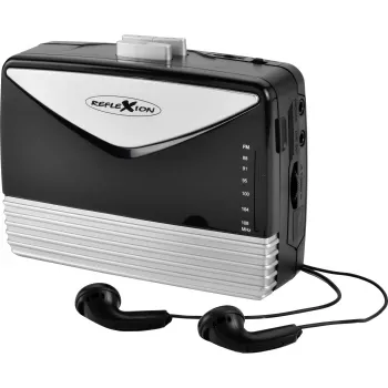 REFLEXION WMR01BK radio DAB+ e FM con Bluetooth, USB, AUX, uscita cuffie, display LCD, doppia sveglia, nero