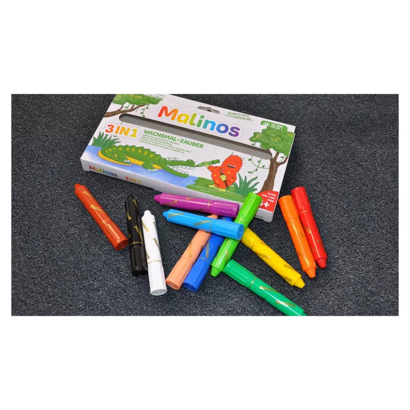 Malinos pastelli a cera Magic Drawing 12 colori 3+