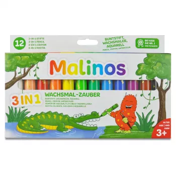 Malinos pastelli a cera Magic Drawing 12 colori 3+