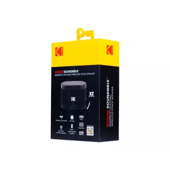 Kodak SoundBrix Altoparlante wireless impilabile (Bass Black), 2 pezzi