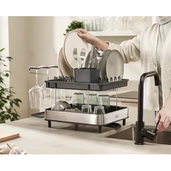 Joseph Joseph Excel scolapiatti estraibile a 2 livelli in acciaio inox - grigio
