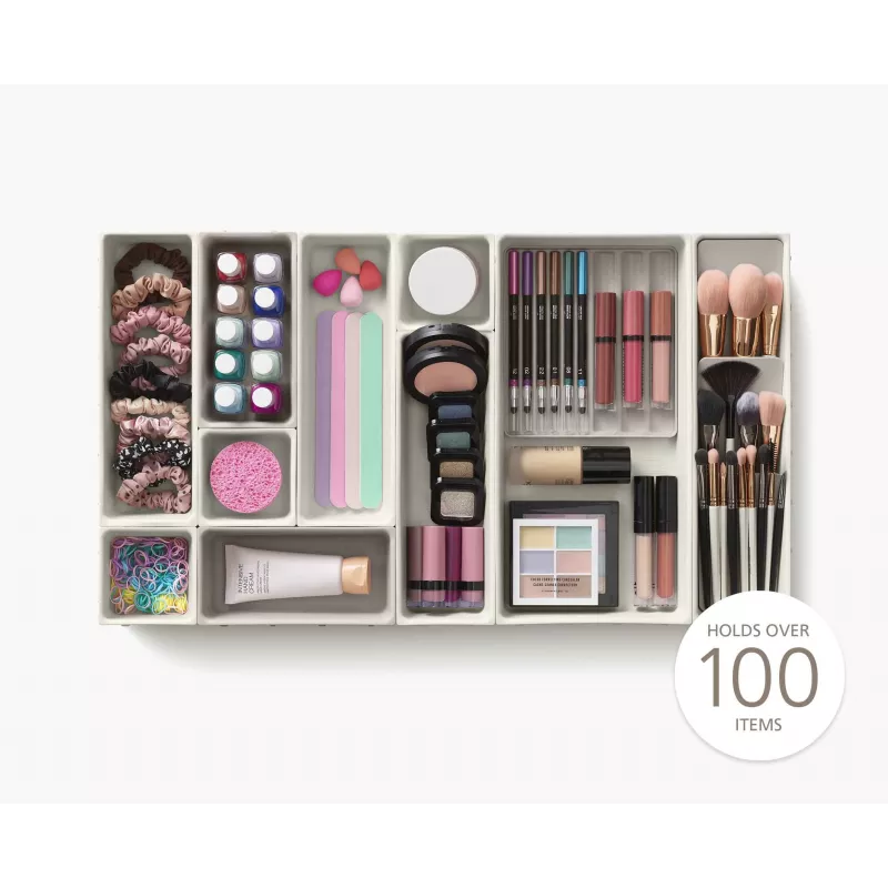 Joseph Joseph Viva set organizer da cassetto per trucco da 12 pezzi - grigio/trasparente