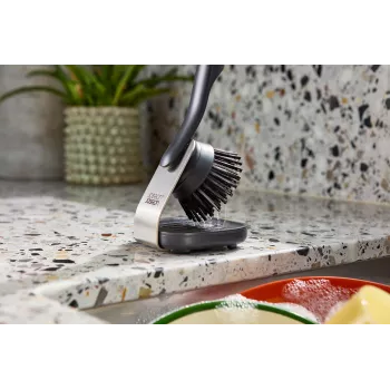 Joseph Joseph SinkTech spazzola per piatti con supporto in acciaio inox - grigio/argento