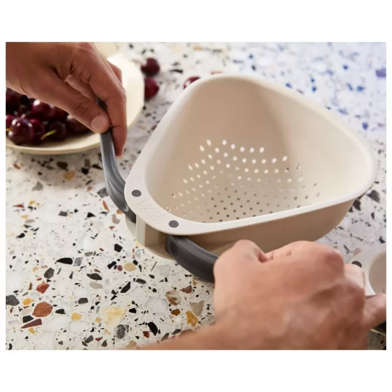 Joseph Joseph Droplet Scolapasta grande con manici pieghevoli, Bianco (1000007)