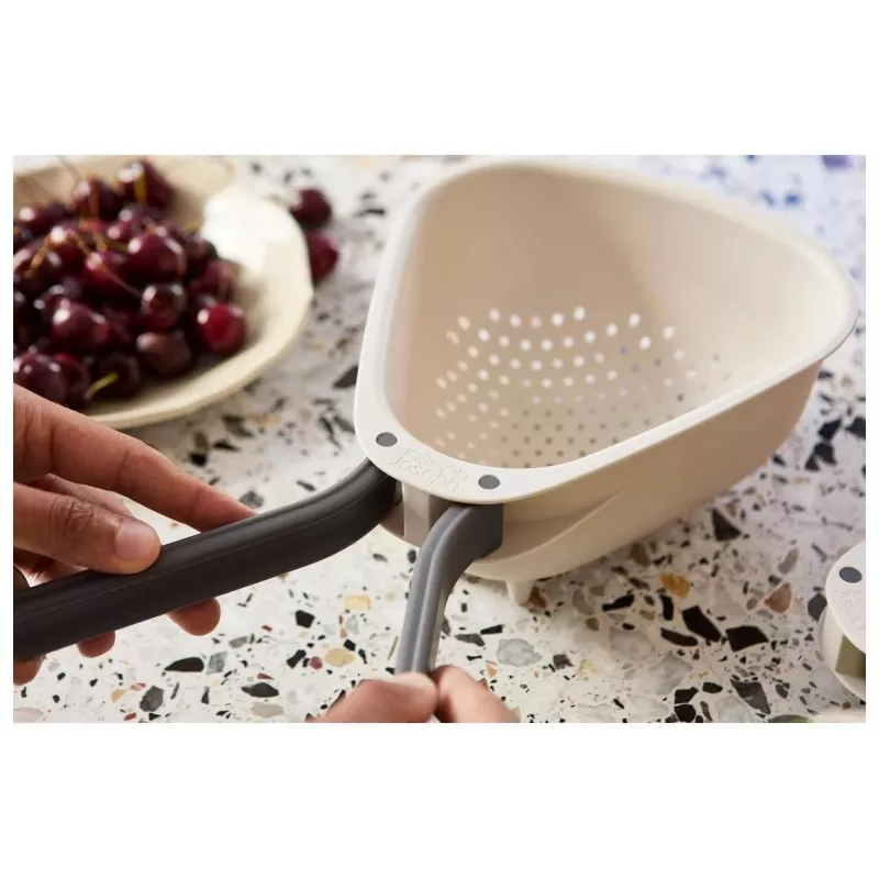 Joseph Joseph Droplet Scolapasta grande con manici pieghevoli, Bianco (1000007)