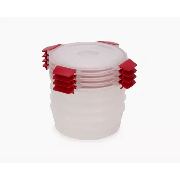 Joseph Joseph Nest Lock set da 4 contenitori per alimenti rotondi da 1L rossi