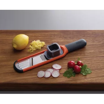 Joseph Joseph Handi-Grate grattugia e affettatrice mini 2 in 1 - arancione - acciaio inox