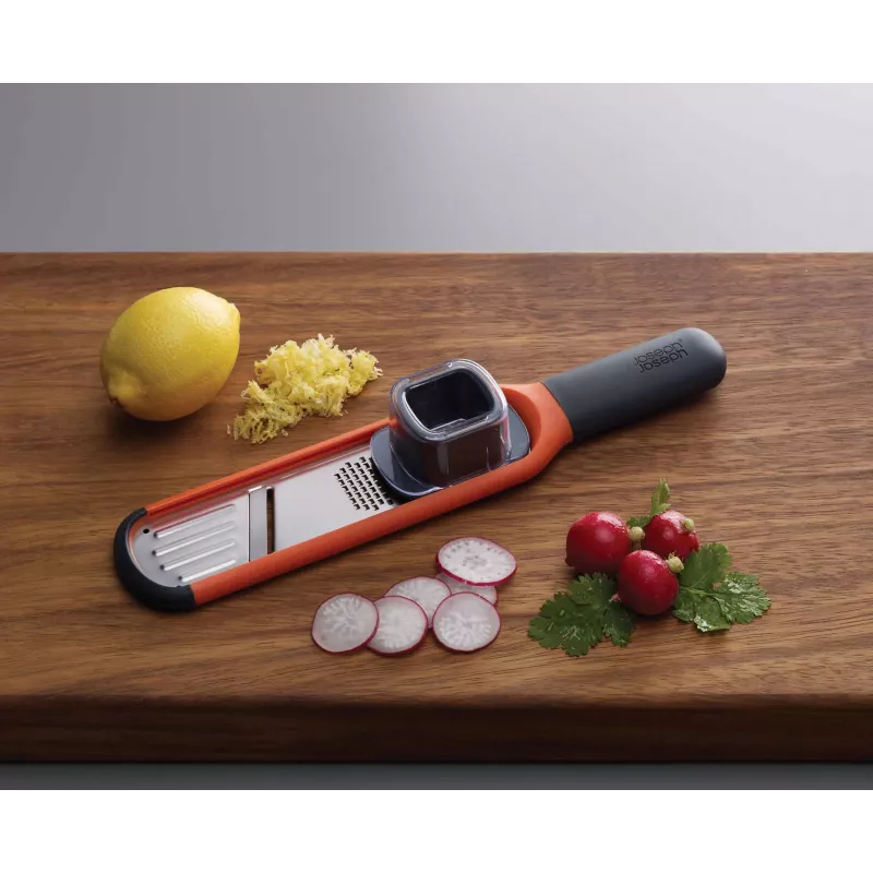 Joseph Joseph Handi-Grate grattugia e affettatrice mini 2 in 1 - arancione - acciaio inox
