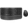 Logitech Wave Keys e Lift Combo - set tastiera e mouse ergonomici wireless - Bluetooth LE, 2,4 GHz - QWERTY - layout nordico - grafite